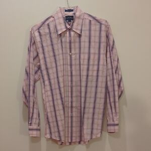 Charter Club Pink Plaid Casual Button Down Shirt
